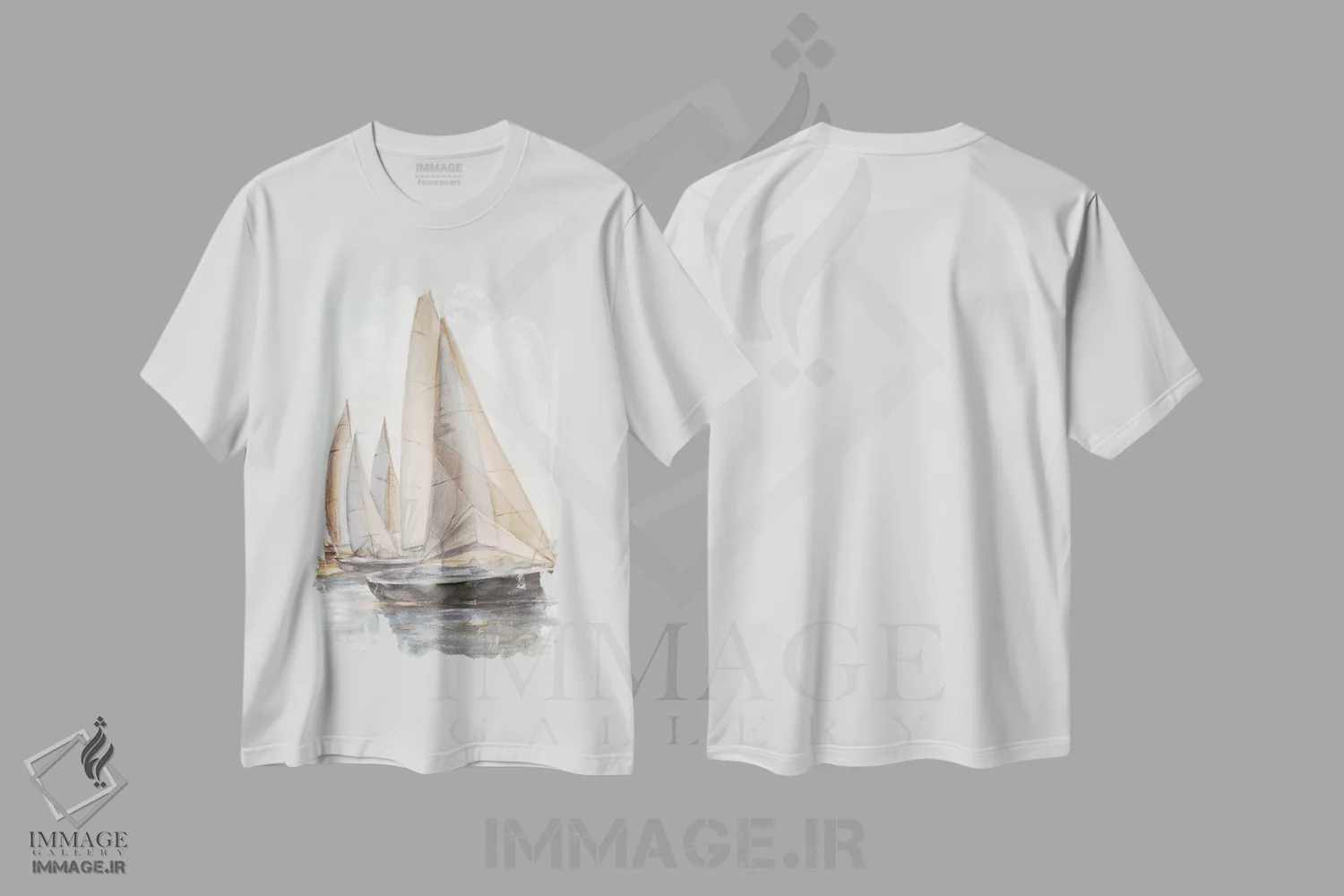 تیشرت سفید طرح دار قایق های بادبانی فضای باز II، تزئینی اثر اتان هارپر | فروشگاه ایماژ