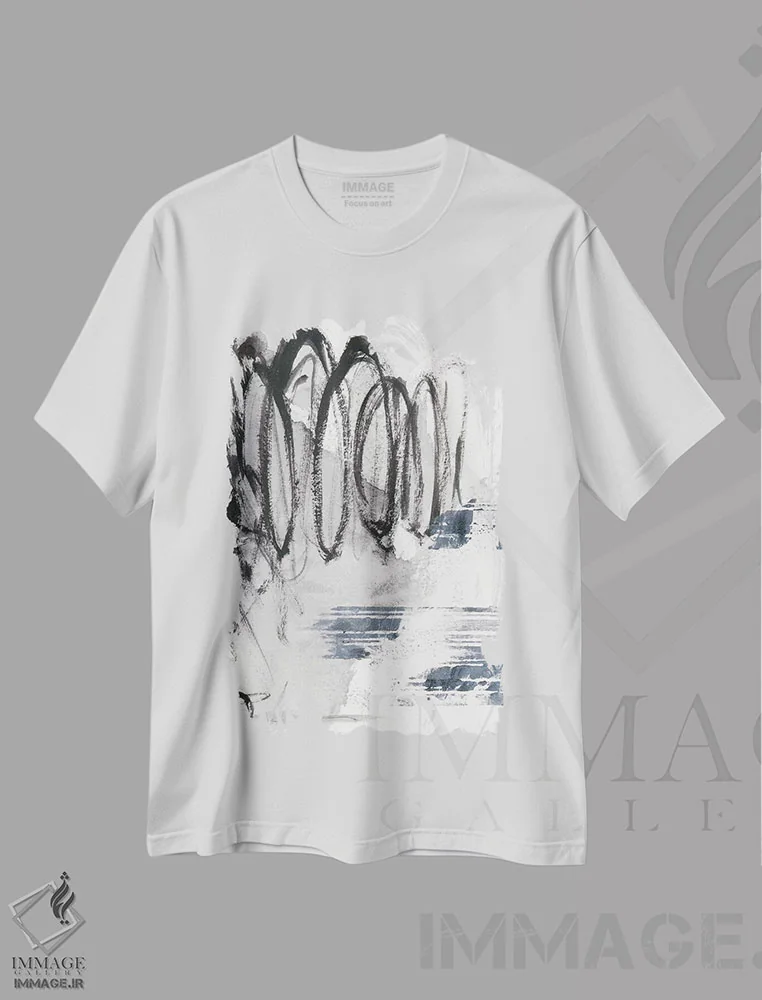 تیشرت سفید طرح دار مارپیچ II اثر اتان هارپر | فروشگاه ایماژ