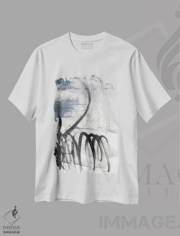 تیشرت سفید طرح دار مارپیچ I اثر اتان هارپر | immage.ir