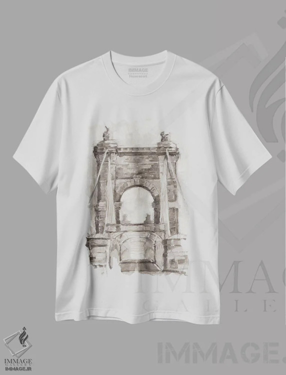 تیشرت سفید طرح دار عبور از پل II، تزئینی اثر اتان هارپر | immage.ir