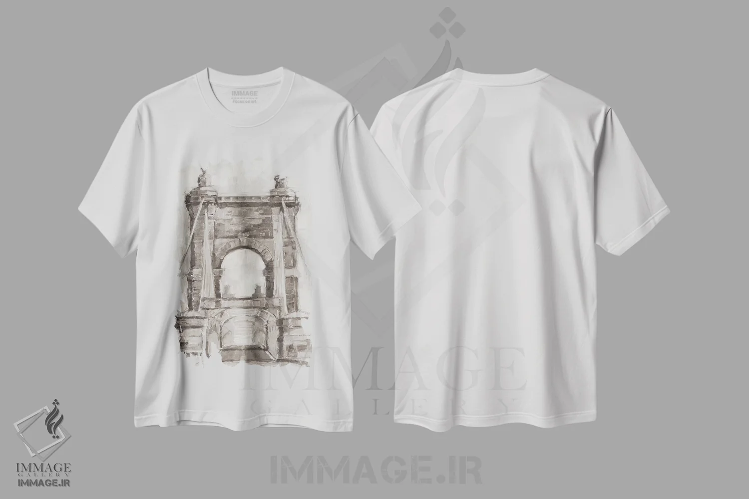 تیشرت سفید طرح دار عبور از پل II، تزئینی اثر اتان هارپر | immage.ir