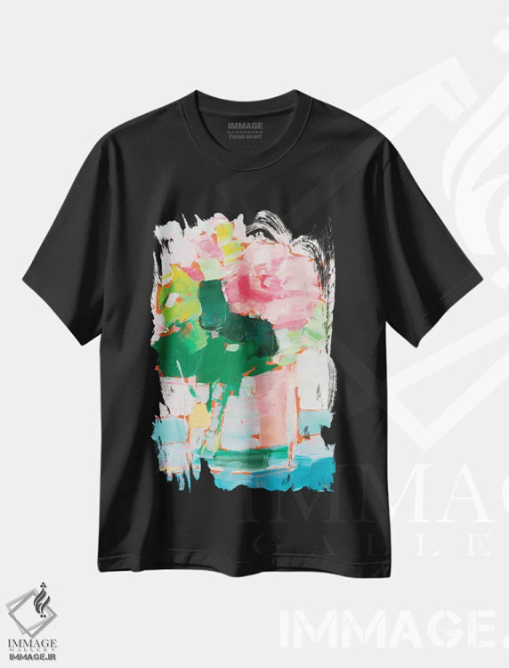 تیشرت مشکی طرح دار گل های چیده I، دکور معاصر اثر اتان هارپر | immage.ir