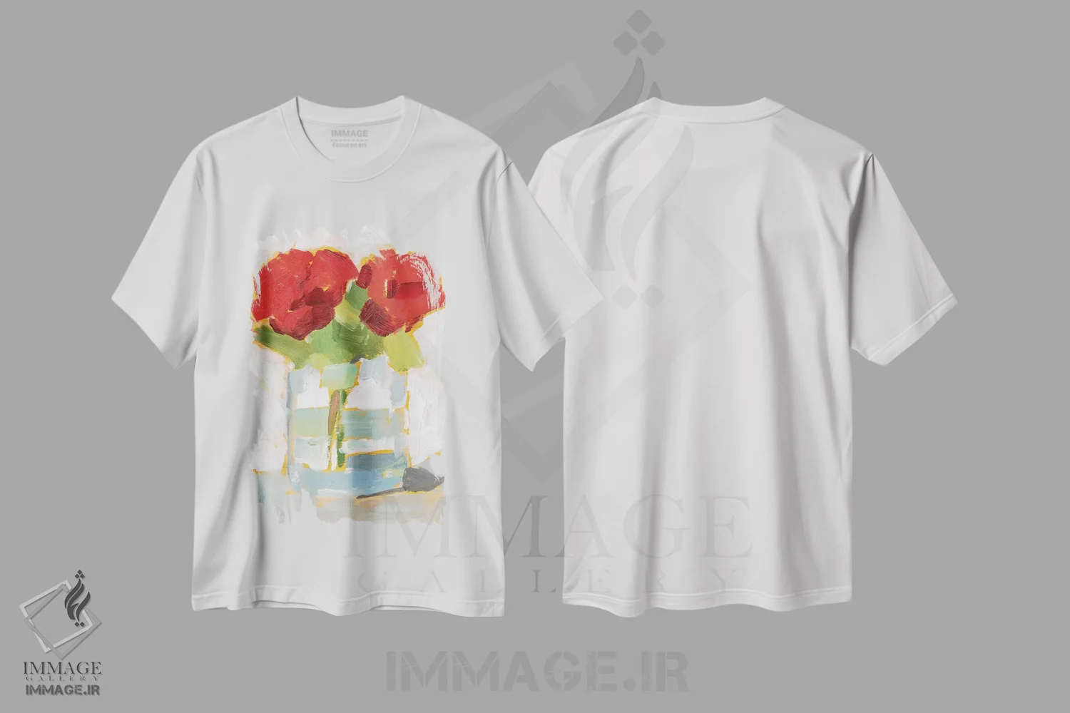 تیشرت سفید طرح دار رزهای چیده شده I، دکور معاصر اثر اتان هارپر | فروشگاه ایماژ