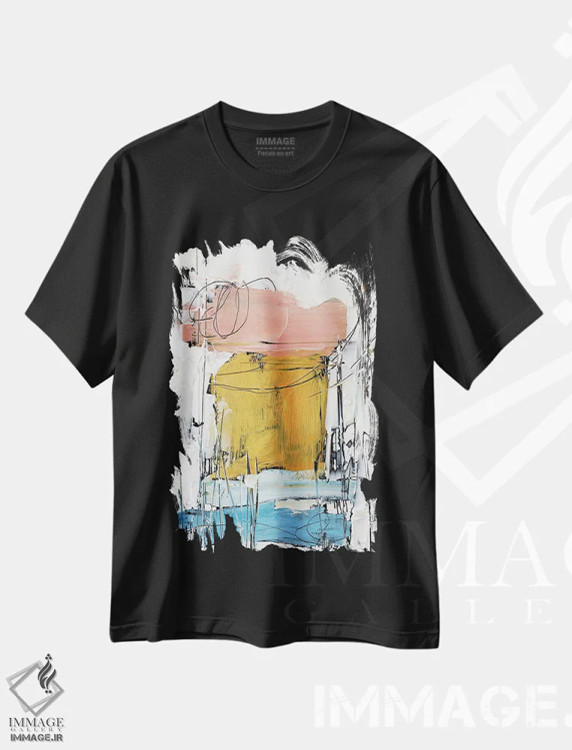 تیشرت مشکی طرح دار روی هم چیده شده II اثر اتان هارپر | immage.ir