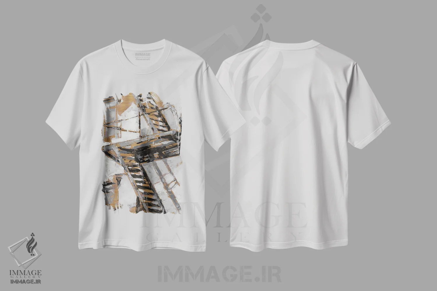 تیشرت سفید طرح دار فرار I، تزئینی اثر اتان هارپر | فروشگاه ایماژ