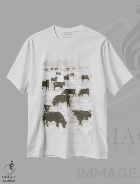 تیشرت سفید طرح دار چرای زمستانی I، دکور روستایی اثر اتان هارپر | immage.ir