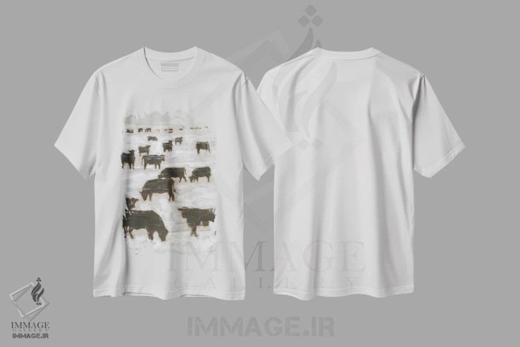 تیشرت سفید طرح دار چرای زمستانی I، دکور روستایی اثر اتان هارپر | immage.ir