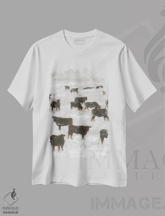 تیشرت سفید طرح دار چرای زمستانی II، دکور روستایی اثر اتان هارپر | فروشگاه ایماژ