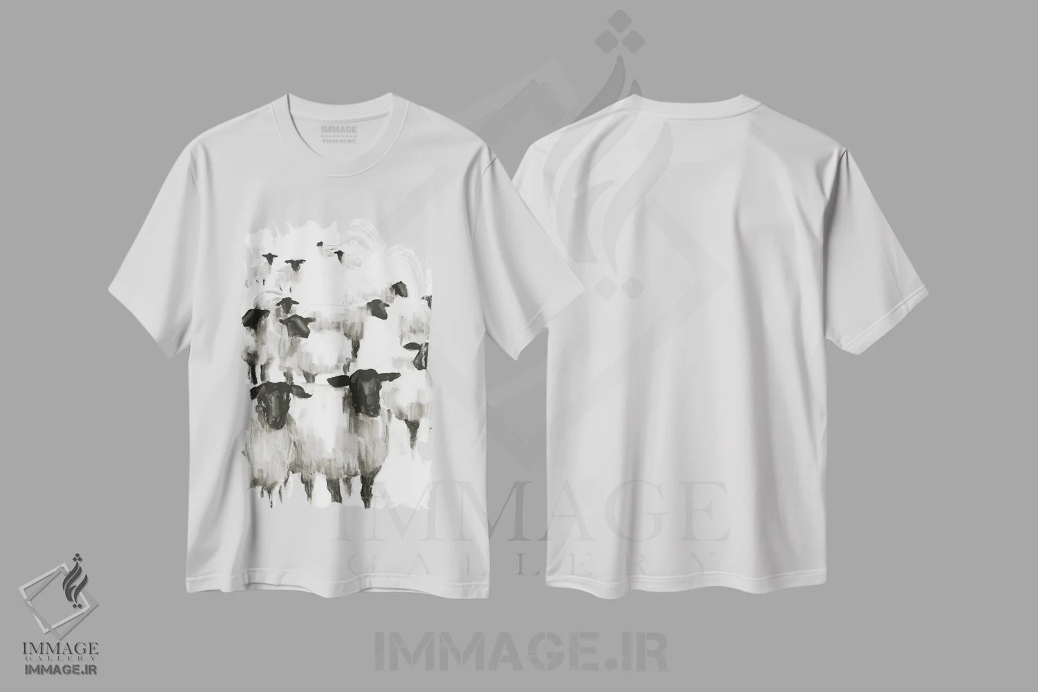 تیشرت سفید طرح دار شمردن گوسفند II، دکور روستایی اثر اتان هارپر | immage.ir