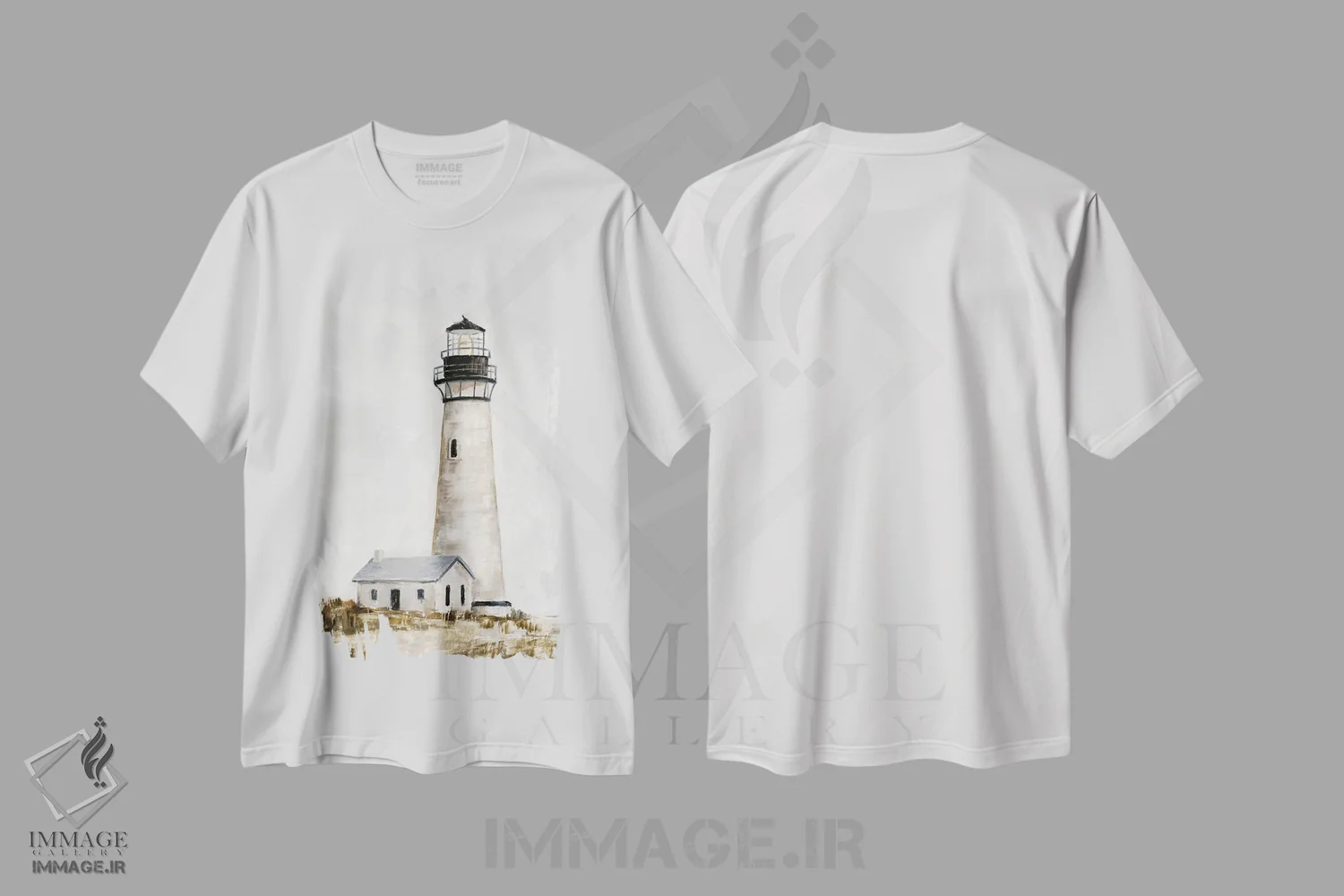 تیشرت سفید طرح دار فانوس دریایی روستایی II، تزئینی اثر اتان هارپر | immage.ir