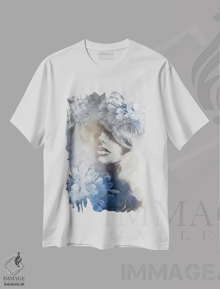 تیشرت سفید طرح دار شیشه مات، تزئینی اثر الی جونز | immage.ir