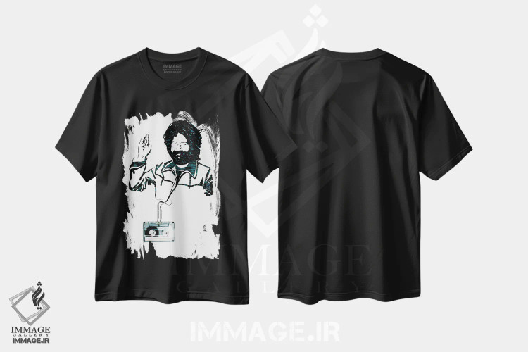 تیشرت مشکی طرح دار جری گارسیا، هنر فاخر معاصر اثر اریکا آیریس | immage.ir