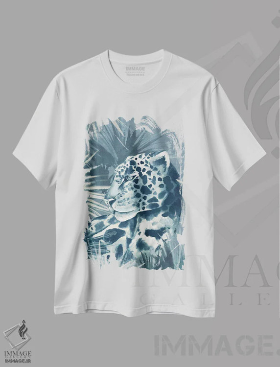 تیشرت سفید طرح دار پلنگ جنگلی، تزئینی اثر الی جونز | immage.ir