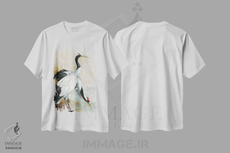 تیشرت سفید طرح دار درناهای ظریف، تزئینی اثر الی جونز | فروشگاه ایماژ