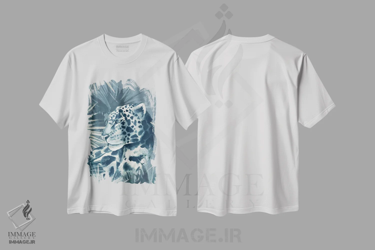 تیشرت سفید طرح دار پلنگ جنگلی، تزئینی اثر الی جونز | immage.ir