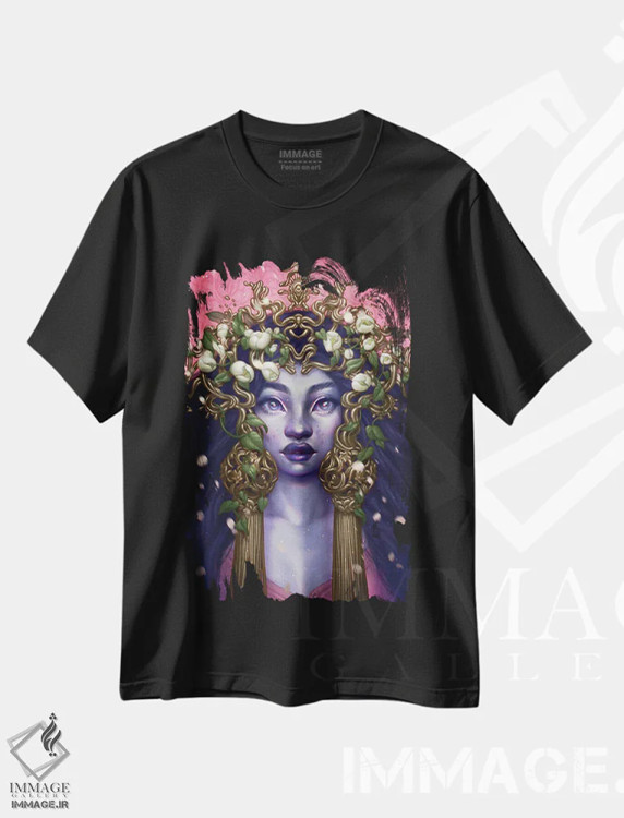 تیشرت مشکی طرح دار آغاز، دکور آفریقایی اثر اجیوا ابنبه | immage.ir