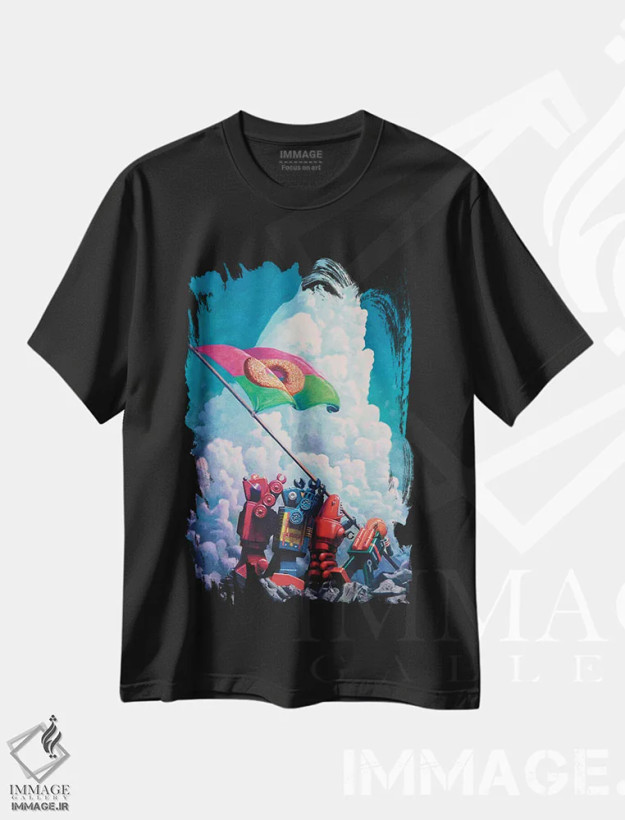 تیشرت مشکی طرح دار ایوجیما، دکور معاصر اثر اریک جوینر | فروشگاه ایماژ