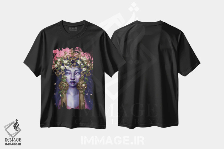 تیشرت مشکی طرح دار آغاز، دکور آفریقایی اثر اجیوا ابنبه | immage.ir