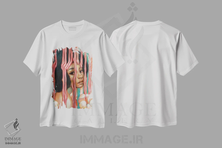 تیشرت سفید طرح دار غوطه وری، هنر آمریکایی آفریقایی تبار اثر اجیوا ابنبه | فروشگاه ایماژ