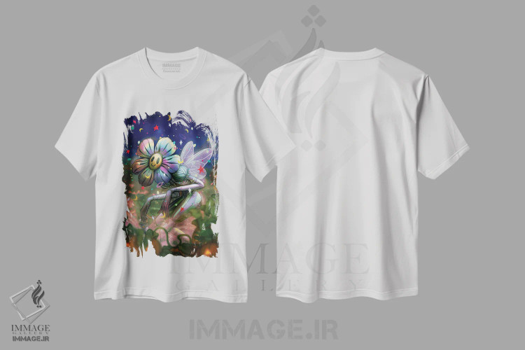 تیشرت سفید طرح دار قدم زنی نیمه شب، دکوراسیون جایگزین اثر اجیوا ابنبه | immage.ir