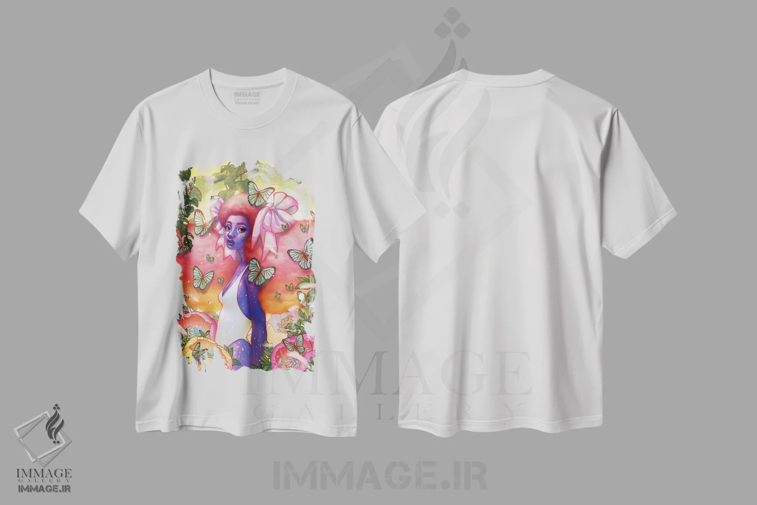 تیشرت سفید طرح دار تور پروانه، هنر آمریکایی آفریقایی تبار اثر اجیوا ابنبه | immage.ir