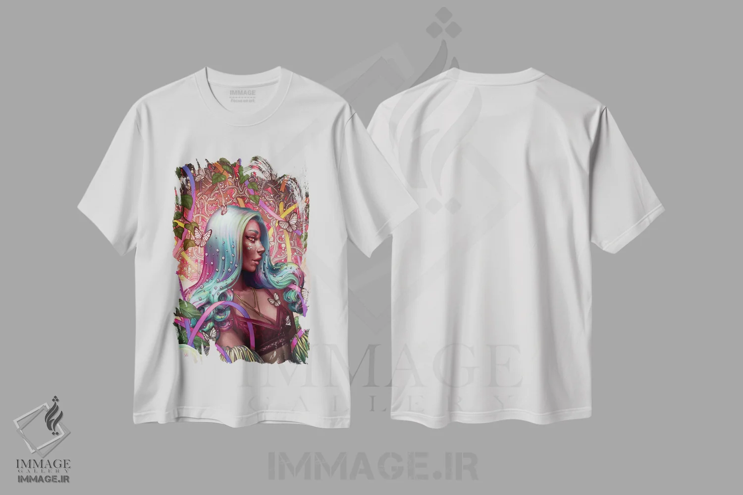 تیشرت سفید طرح دار کاملیا، هنر آمریکایی آفریقایی تبار اثر اجیوا ابنبه | immage.ir
