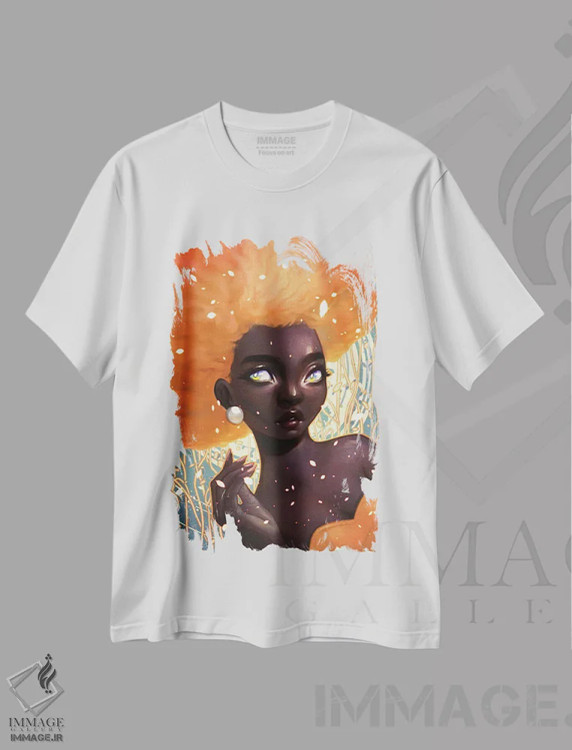 تیشرت سفید طرح دار مرکبات، هنر آمریکایی آفریقایی تبار اثر اجیوا ابنبه | immage.ir