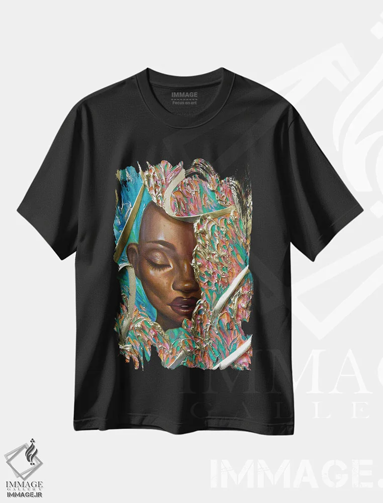 تیشرت مشکی طرح دار فلورسانس، هنر آمریکایی آفریقایی تبار اثر اجیوا ابنبه | immage.ir