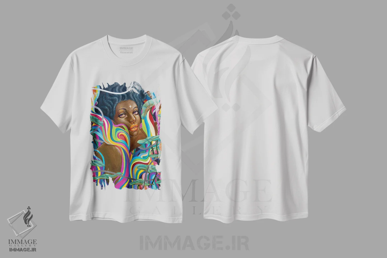تیشرت سفید طرح دار مرثیه نجواشده، هنر آمریکایی آفریقایی تبار اثر اجیوا ابنبه | immage.ir