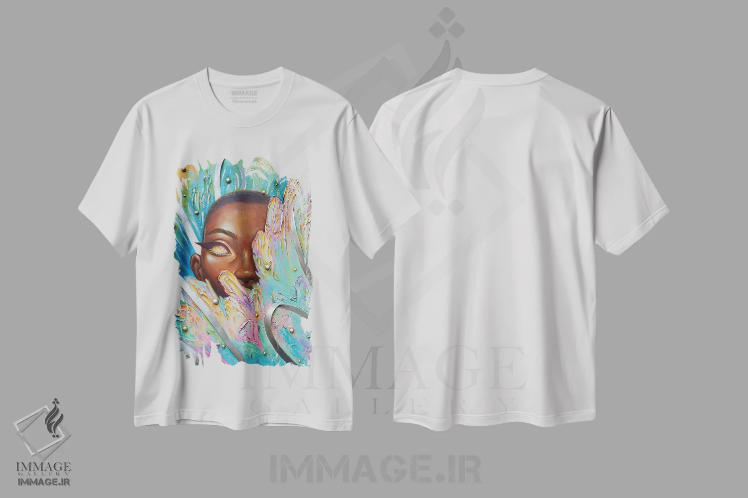 تیشرت سفید طرح دار فسفرسانس، هنر آمریکایی آفریقایی تبار اثر اجیوا ابنبه | immage.ir