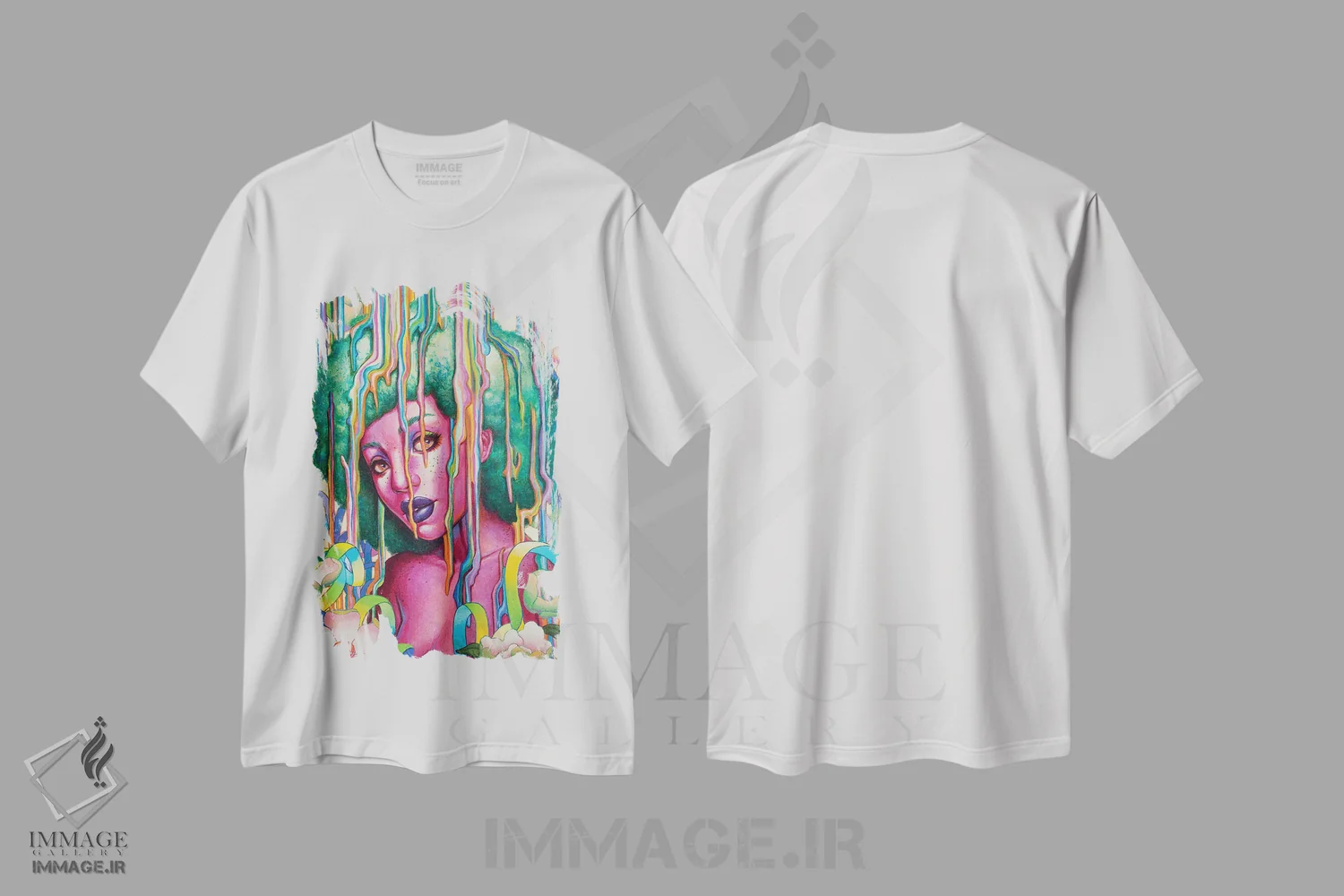 تیشرت سفید طرح دار پوشش آب نباتی، هنر آمریکایی آفریقایی تبار اثر اجیوا ابنبه | immage.ir