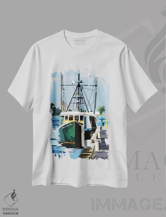 تیشرت سفید طرح دار قایق های پرجسارت VI، هنر دیجیتال اثر امیلی کالینا | فروشگاه ایماژ