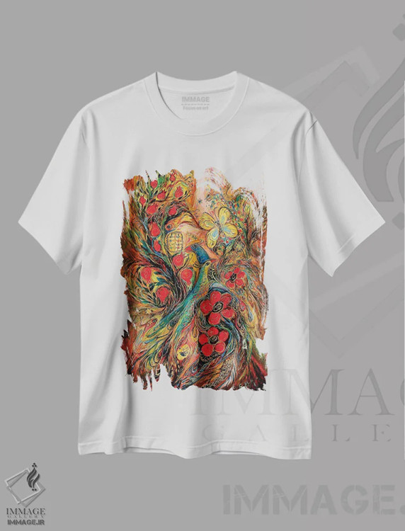 تیشرت سفید طرح دار رویا، آبستره اثر النا کوتلیارکر | immage.ir