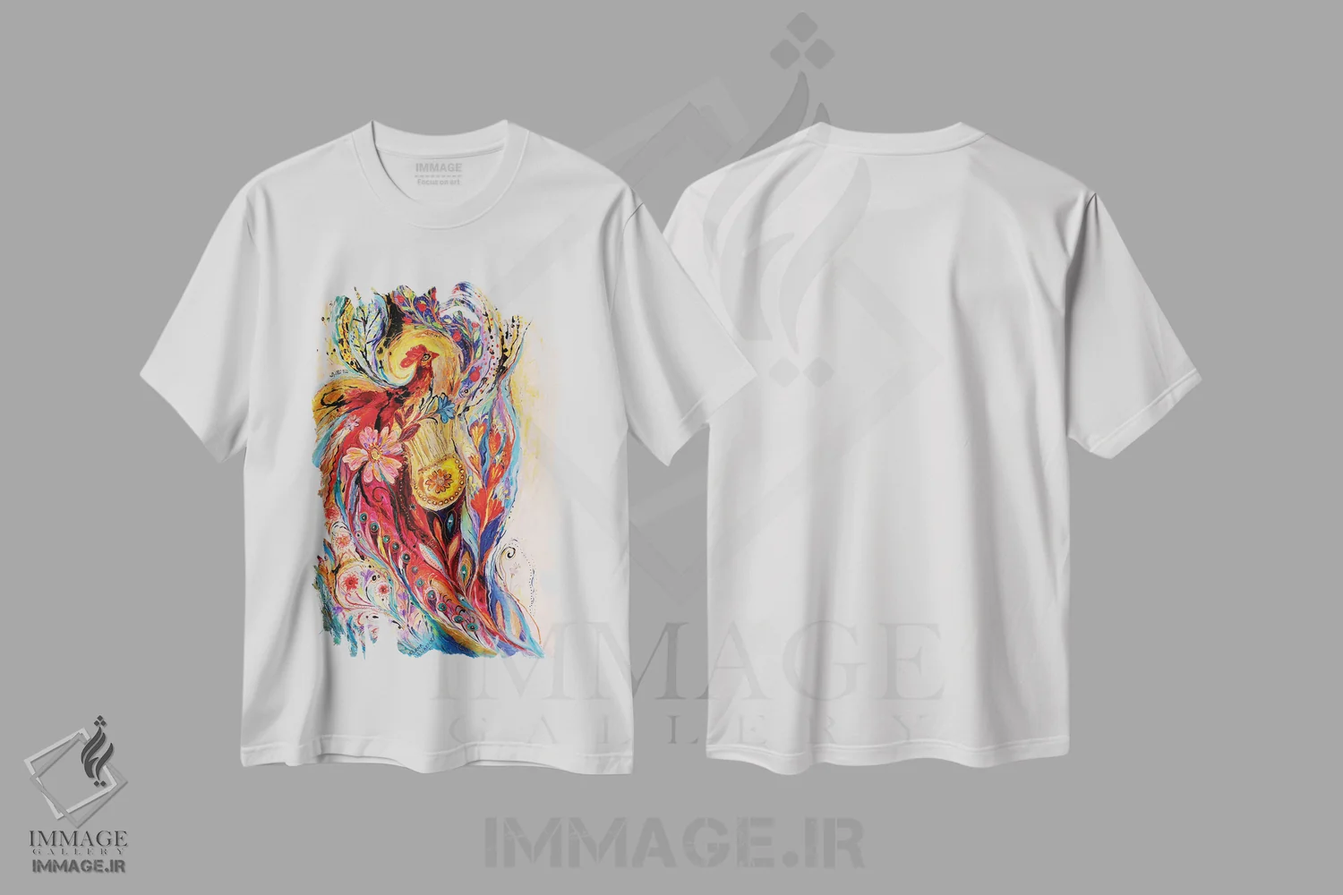 تیشرت سفید طرح دار پاشیدن زندگی VI، آبستره اثر النا کوتلیارکر | فروشگاه ایماژ