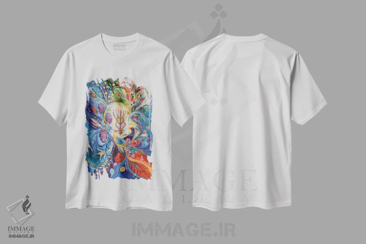 تیشرت سفید طرح دار زیر نور منورا II، آبستره اثر النا کوتلیارکر | immage.ir