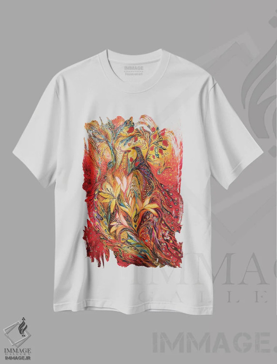 تیشرت سفید طرح دار سیروکو، آبستره اثر النا کوتلیارکر | immage.ir