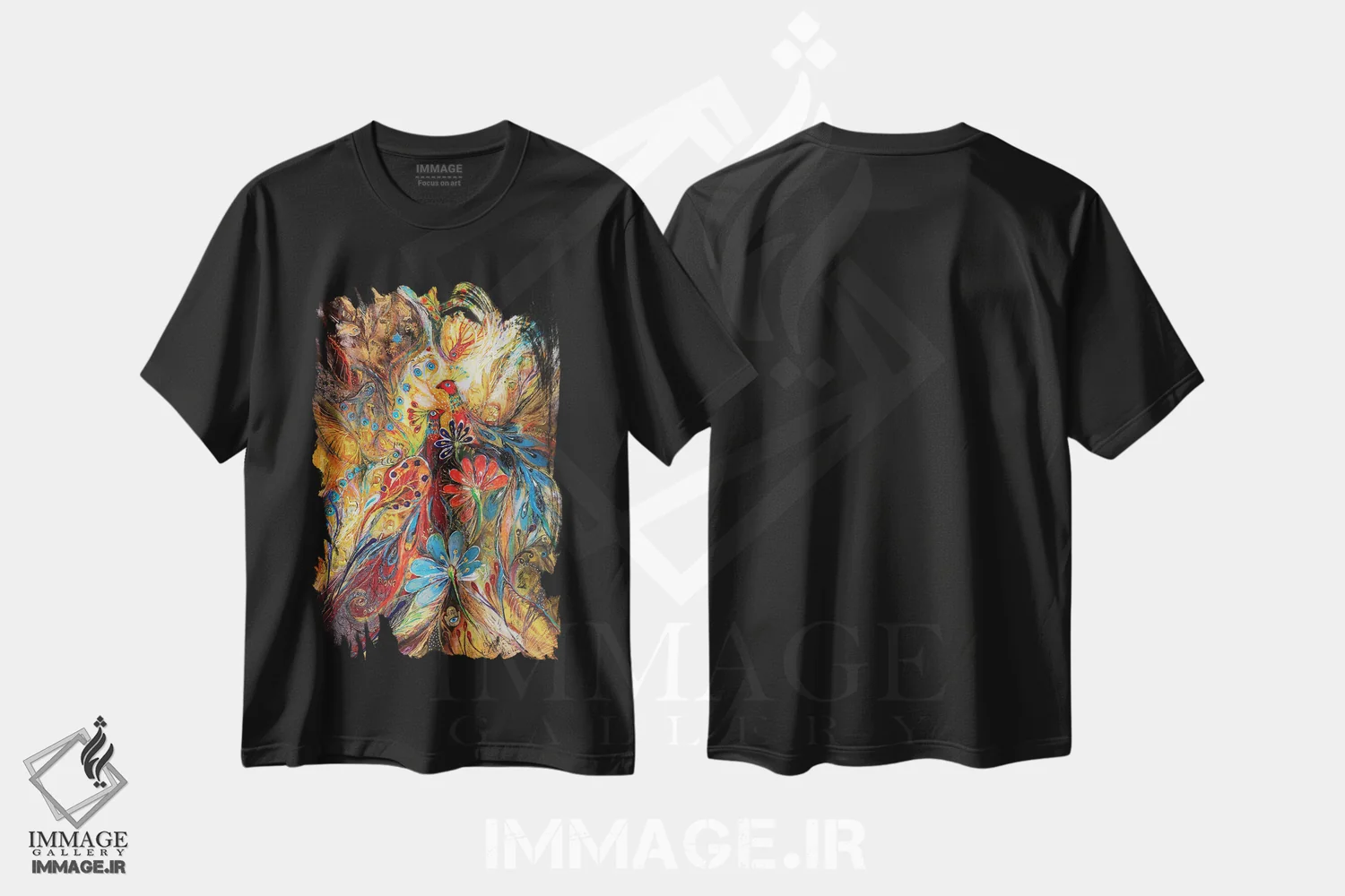 تیشرت مشکی طرح دار سه کلید II، آبستره اثر النا کوتلیارکر | فروشگاه ایماژ