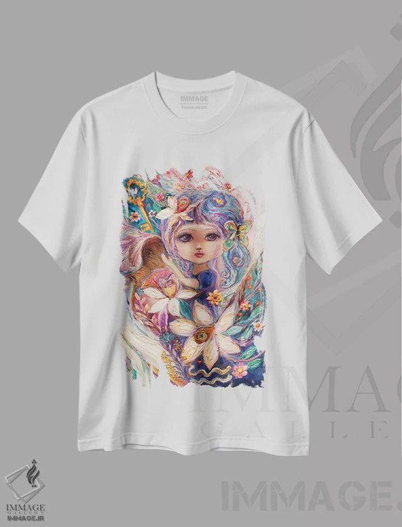 تیشرت سفید طرح دار پری های سری زودیاک، دکور معاصر اثر النا کوتلیارکر | فروشگاه ایماژ