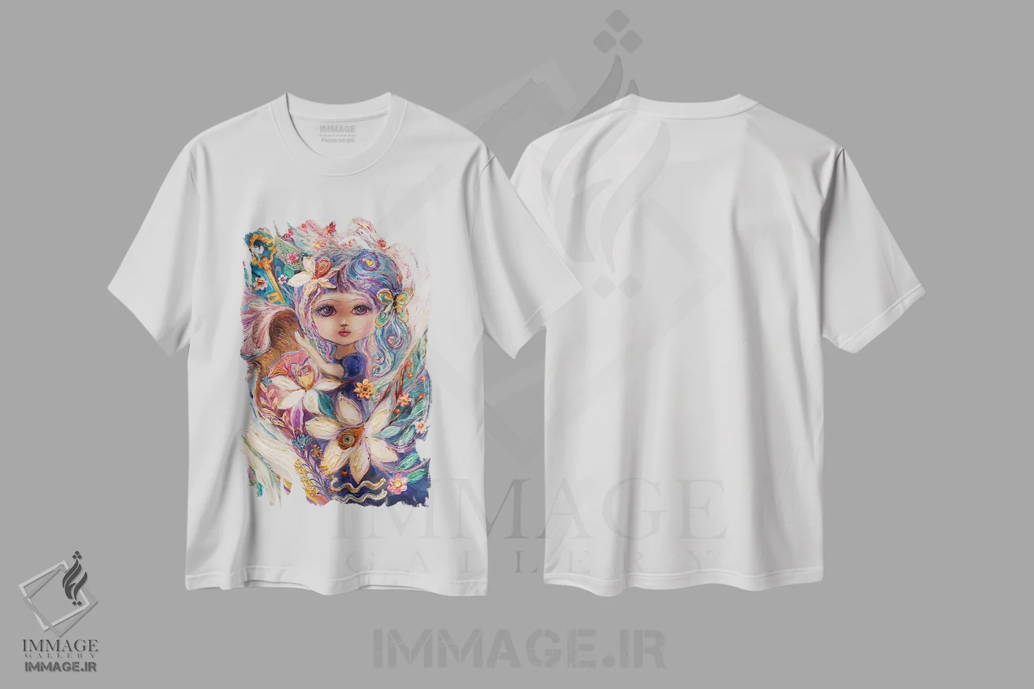 تیشرت سفید طرح دار پری های سری زودیاک، دکور معاصر اثر النا کوتلیارکر | فروشگاه ایماژ