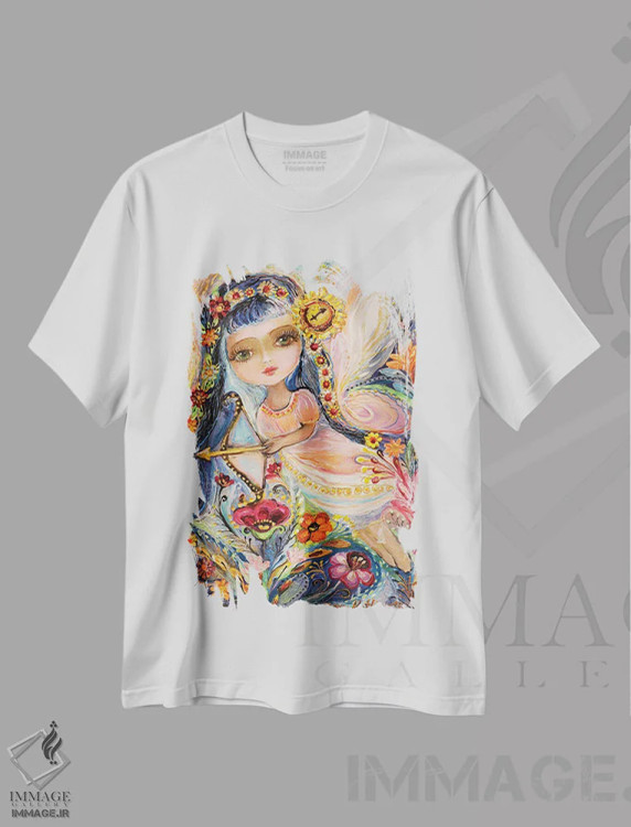 تیشرت سفید طرح دار پری های سری زودیاک، دکور معاصر اثر النا کوتلیارکر | فروشگاه ایماژ