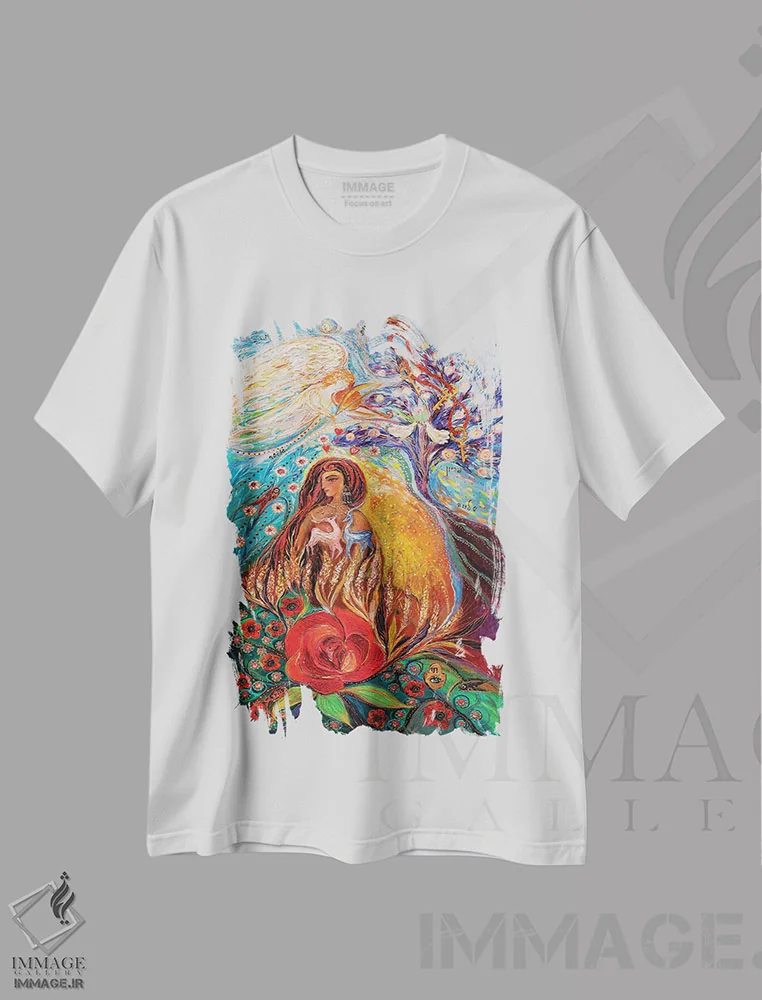 تیشرت سفید طرح دار قصه های هزار و یک شب: تریپتیک سوم، دکور معاصر اثر النا کوتلیارکر | فروشگاه ایماژ