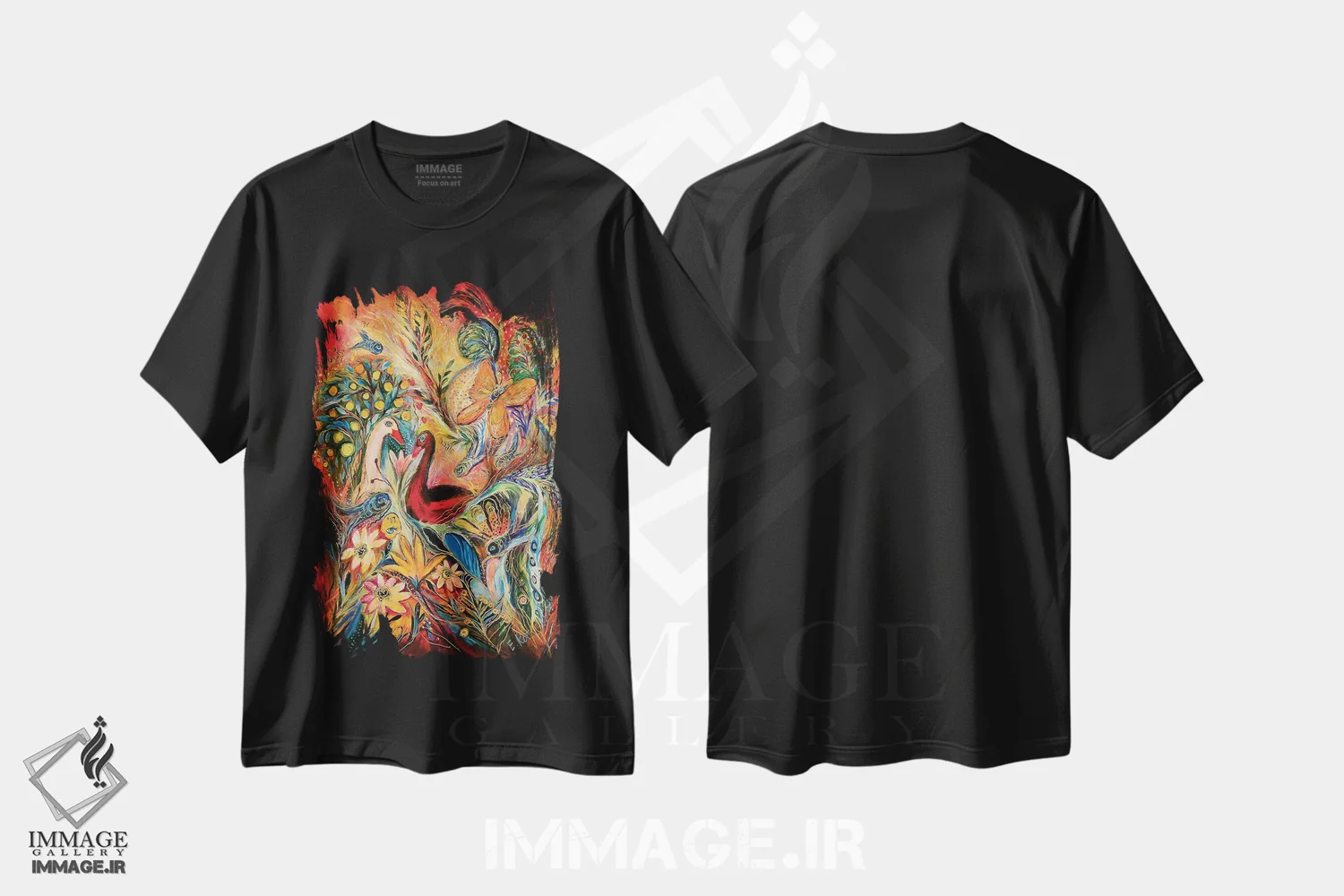 تیشرت مشکی طرح دار باد غروب، آبستره اثر النا کوتلیارکر | immage.ir