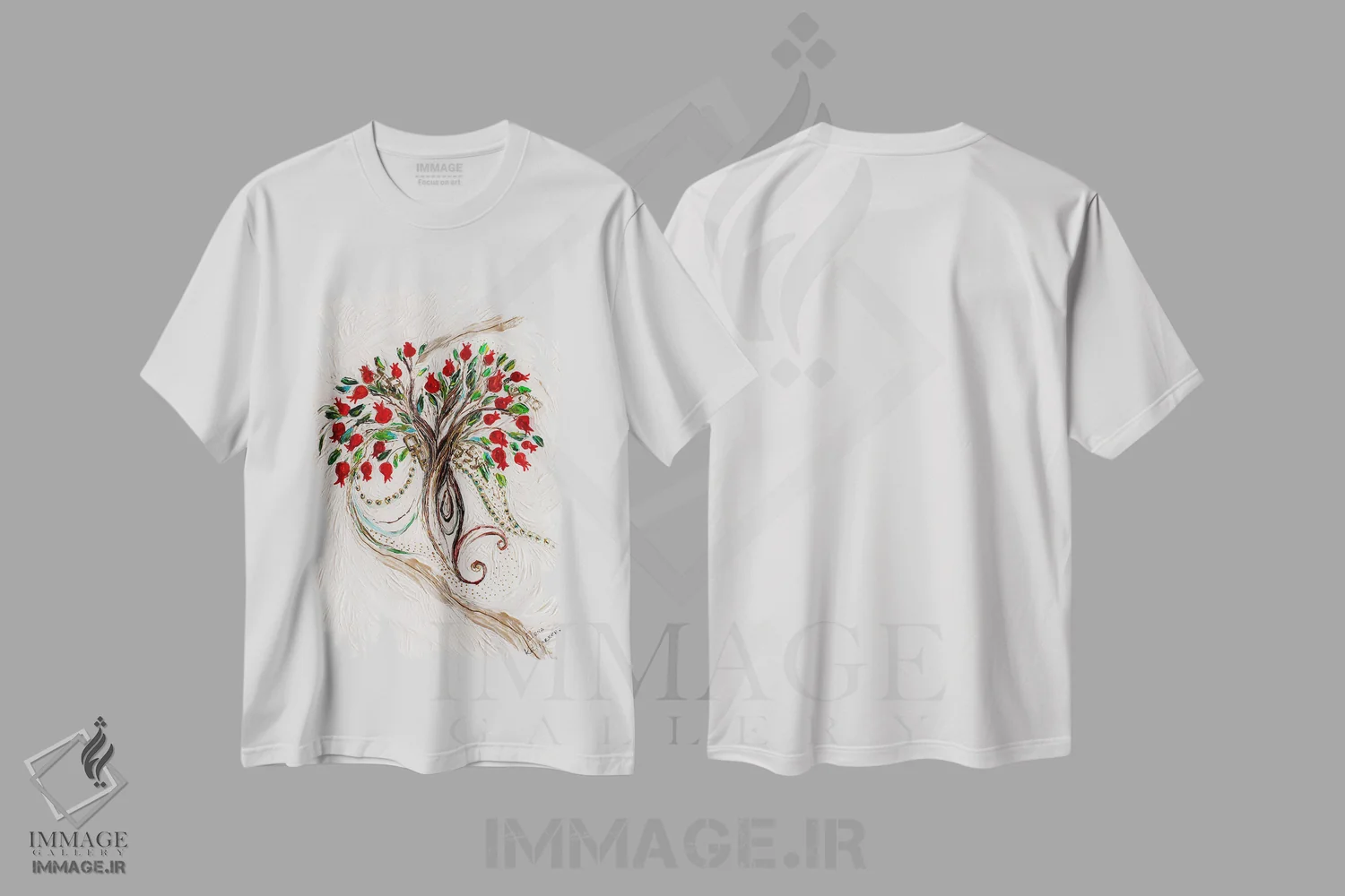 تیشرت سفید طرح دار رویاهای سفیدم ۱: پنل اول، دکور معاصر اثر النا کوتلیارکر | فروشگاه ایماژ