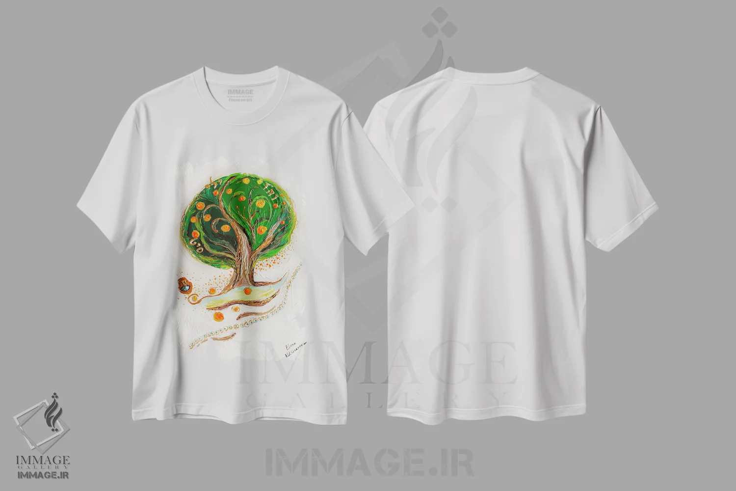 تیشرت سفید طرح دار رویاهای سفیدم ۱: پنل دوم، دکور معاصر اثر النا کوتلیارکر | immage.ir