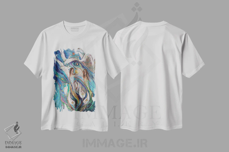 تیشرت سفید طرح دار سوگ سرود سه خورشید، دکور معاصر اثر النا کوتلیارکر | immage.ir