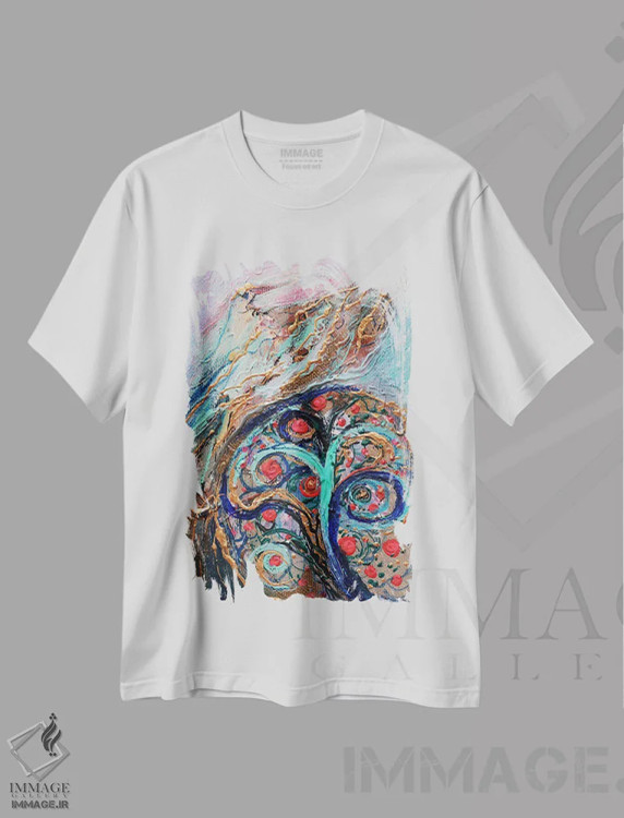 تیشرت سفید طرح دار پالت من شماره ۵ اثر النا کوتلیارکر | فروشگاه ایماژ