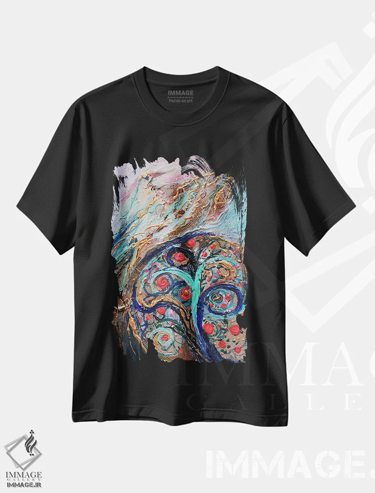 تیشرت مشکی طرح دار پالت من شماره ۵ اثر النا کوتلیارکر | immage.ir