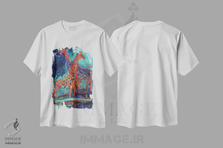 تیشرت سفید طرح دار پالت من شماره ۷، دکور معاصر اثر النا کوتلیارکر | فروشگاه ایماژ