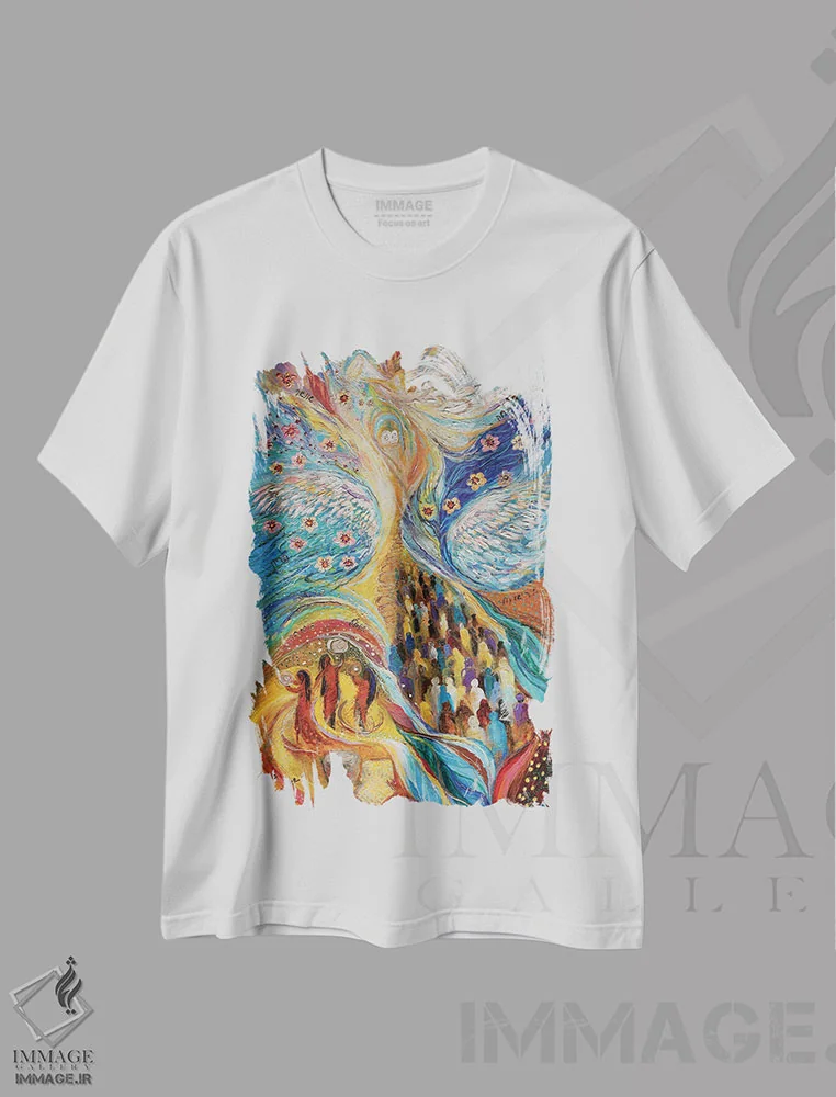 تیشرت سفید طرح دار تعطیلات سرنوشت ساز: پسح، آبستره اثر النا کوتلیارکر | immage.ir