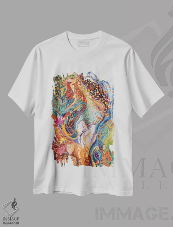 تیشرت سفید طرح دار تعطیلات سرنوشت ساز: روش هشانا، آبستره اثر النا کوتلیارکر | immage.ir